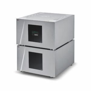 CH Precision M10 Power Amplifier & Power Supply (Power screen - white, 3_4 high angle)